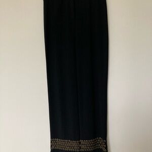 Searle Black Straight Leg Pants with Metallic Details